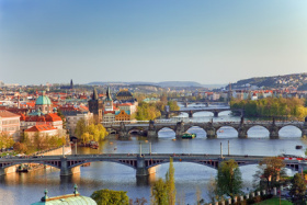 Blick über Prag und die Moldau